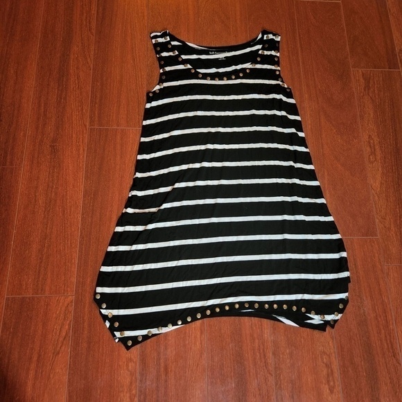 Soft Surroundings Size XS Black & White Striped Tank Top Metal Embellishments - Picture 1 of 6